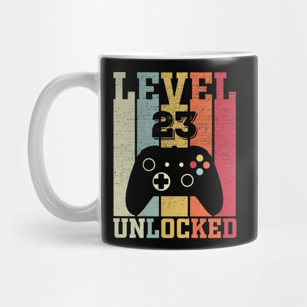 Level 23 Unlocked Funny Video Gamer 23rd Birthday Gift by DragonTees